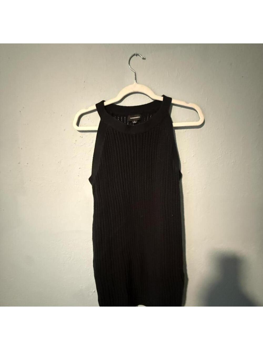 Summer salt Black knit midi dress with cut out detail. Size: M #knitwear #goth